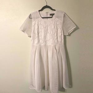 Eloquii Studio White Lace & Netting Dress